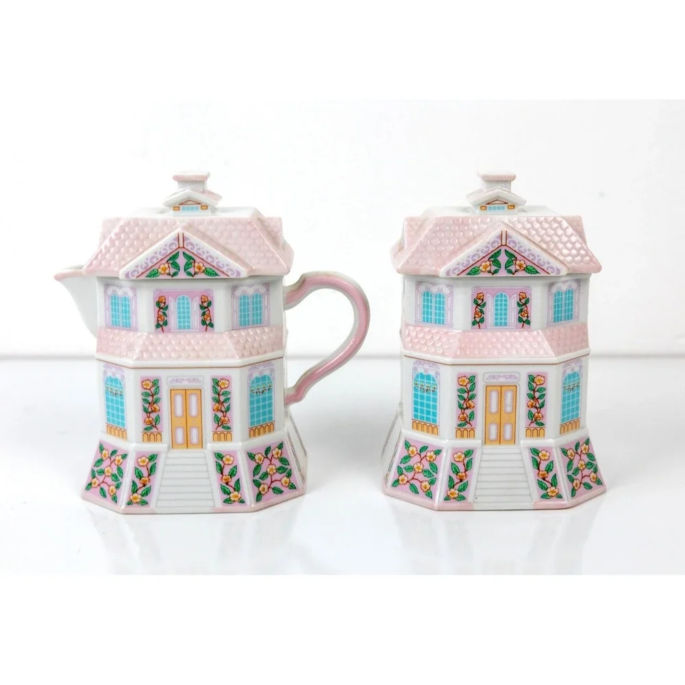 Lenox Village Creamery Confectionary Cream Sugar Set Vintage 1991